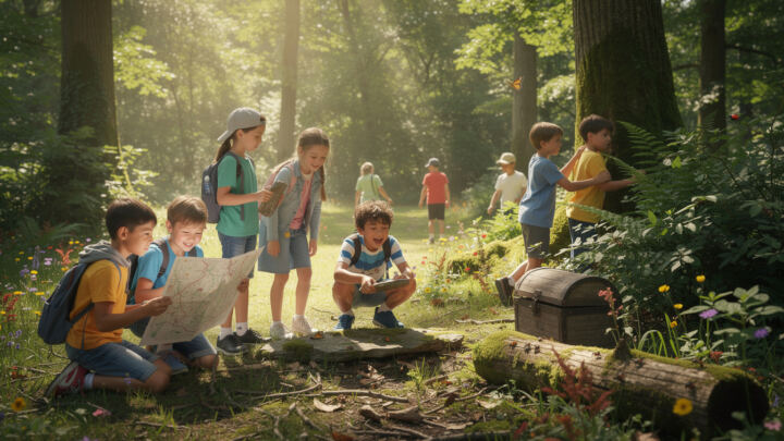 Organiser une chasse au trésor en pleine nature avec les enfants 1 découvrez comment organiser une chasse au trésor en pleine nature pour amuser et émerveiller les enfants tout en favorisant leur esprit d'aventure et leur créativité.